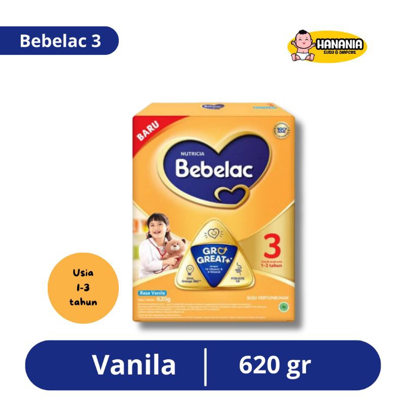 

Nutricia Bebelac 3 / usia 1-3 Tahun Vanila 620gr