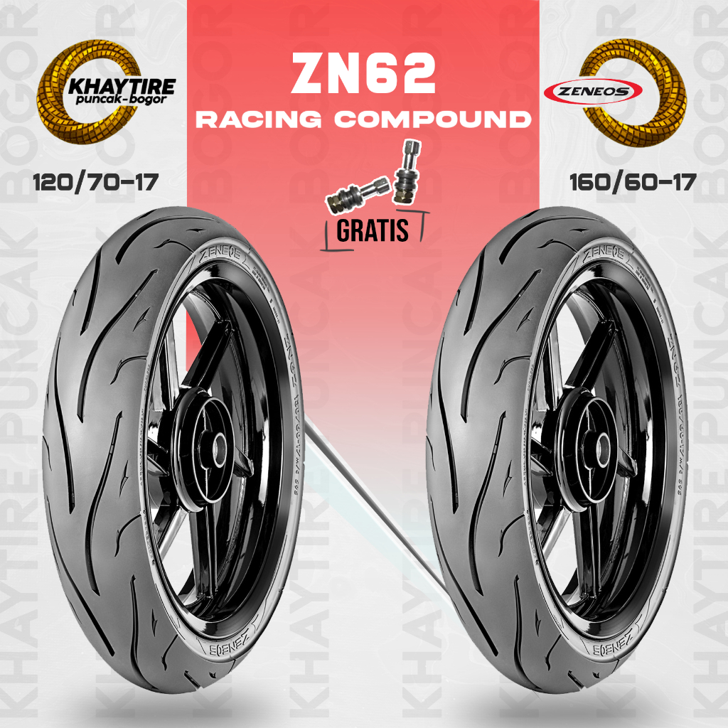 Paket Ban Tubeless Motor Sport ZENEOS ZN62 120/70 - 160/60 Ring 17