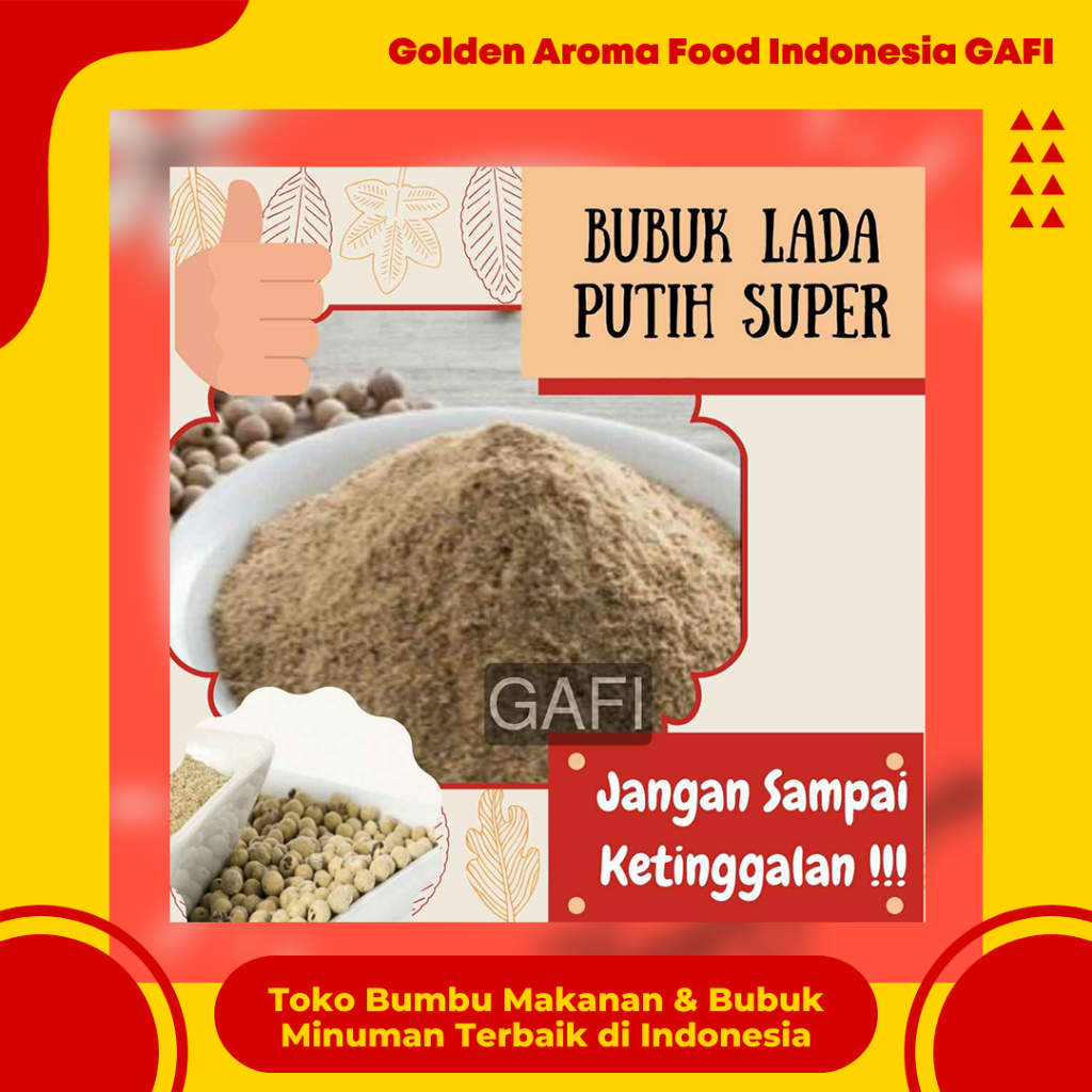 

Bubuk Lada Putih Super 1 Kg White Pepper Powder Serbuk Lada Putih Bubuk Merica Asli 1Kg Golden Aroma