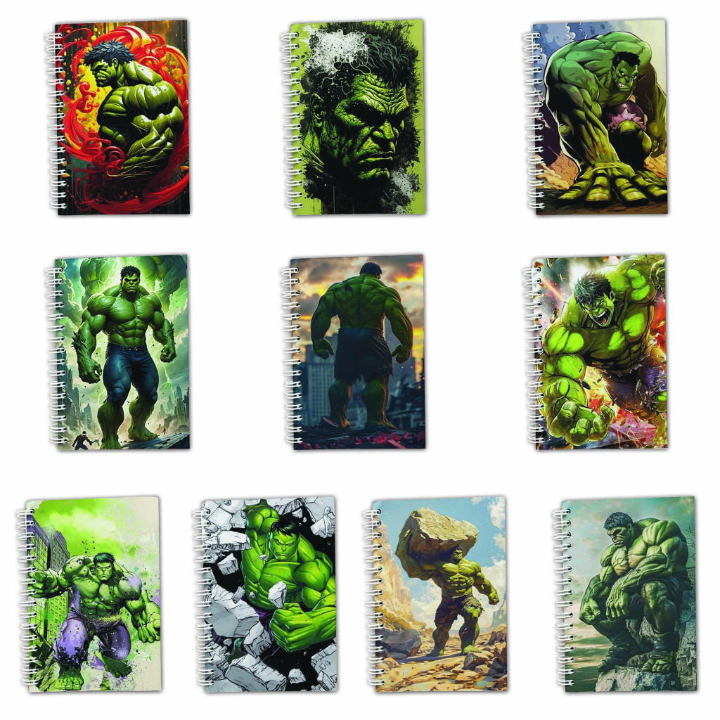 

Note Book Spiral Large (10 cm X 14 cm) Edisi HULK #2 / Notebook A6 Custom / Seminar Kit Surabaya