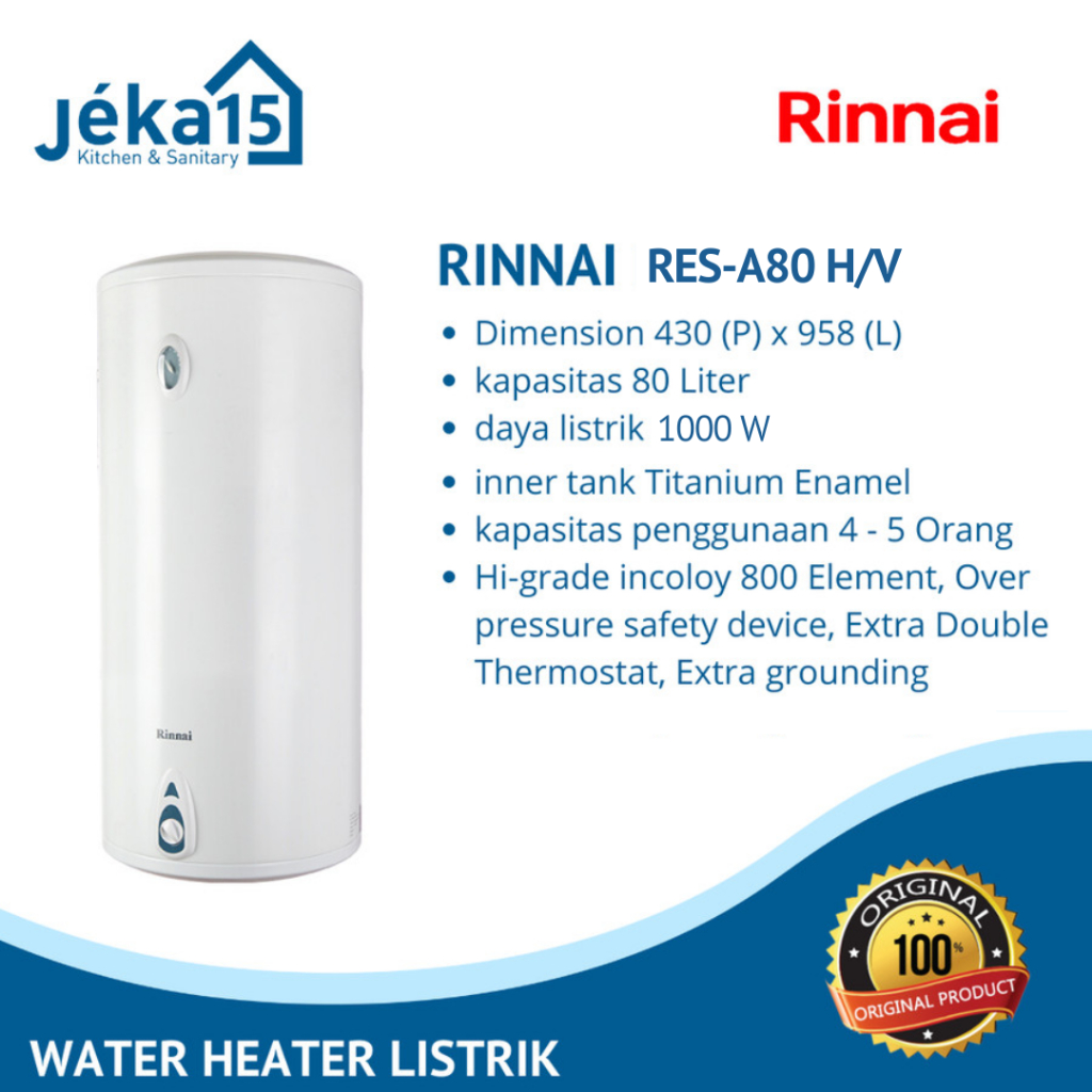 Pemanas Air Listrik Rinnai RES-EE440V-W 40L
