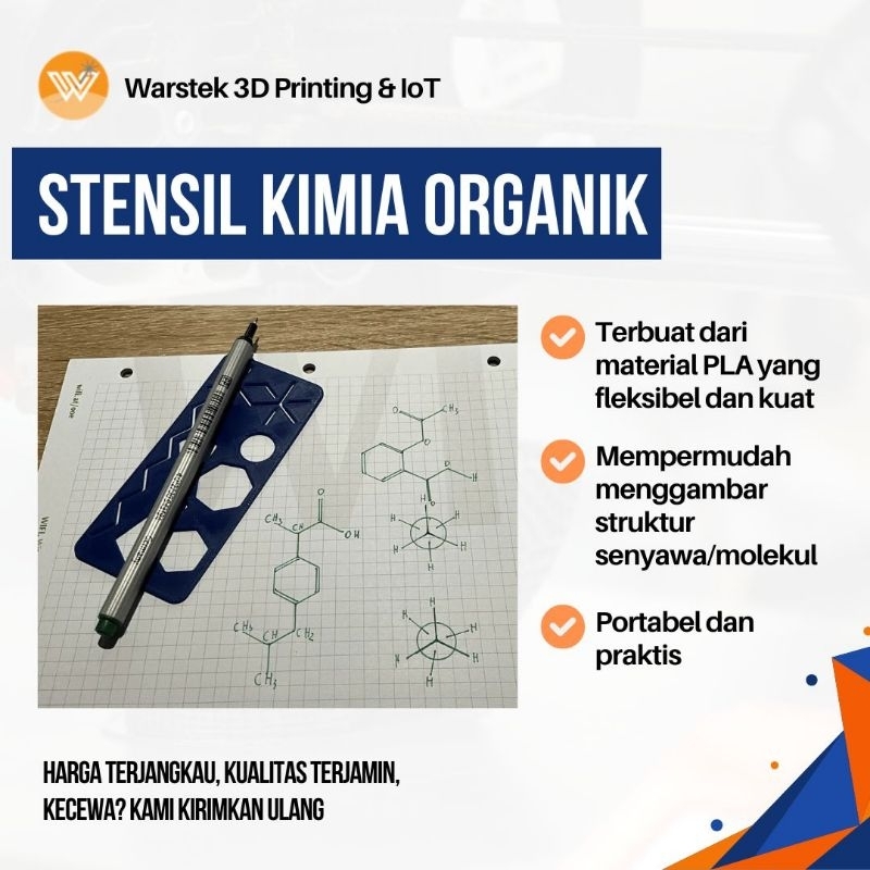 

Stensil Kimia Organik untuk Menggambar Struktur Senyawa dan Molekul Kimia