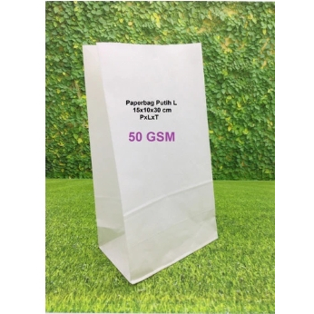 

(100pcs) Kantong Kertas Paperbag (L) Putih