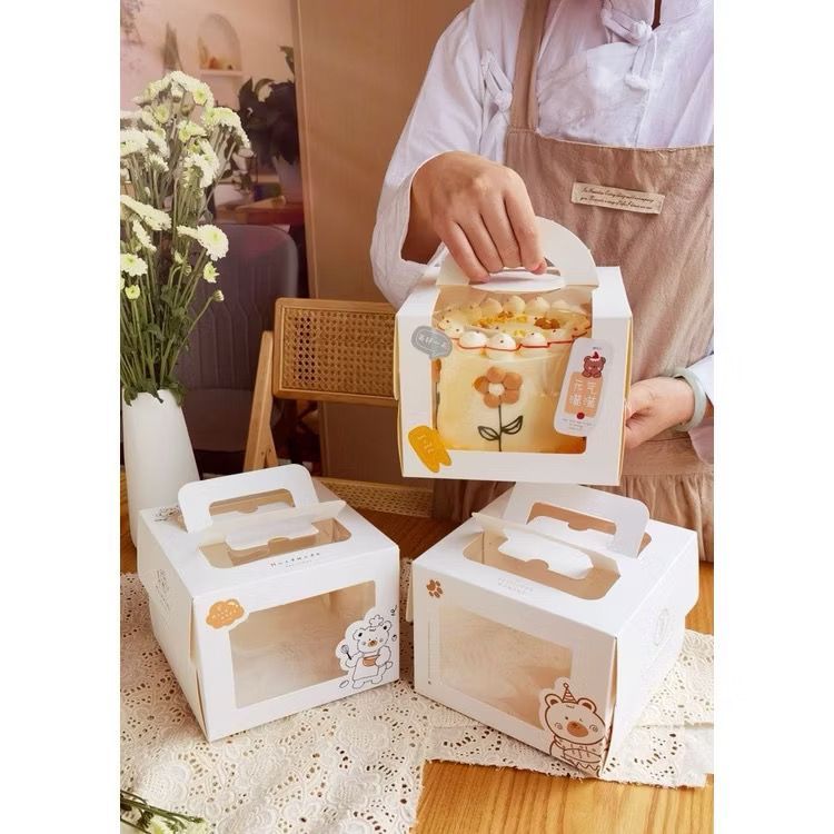 Box Kue Tart Cake Ultah 16x16 cm + alas tebal premium | Box Kue | Portable Cake Box Kotak Kue Tart K