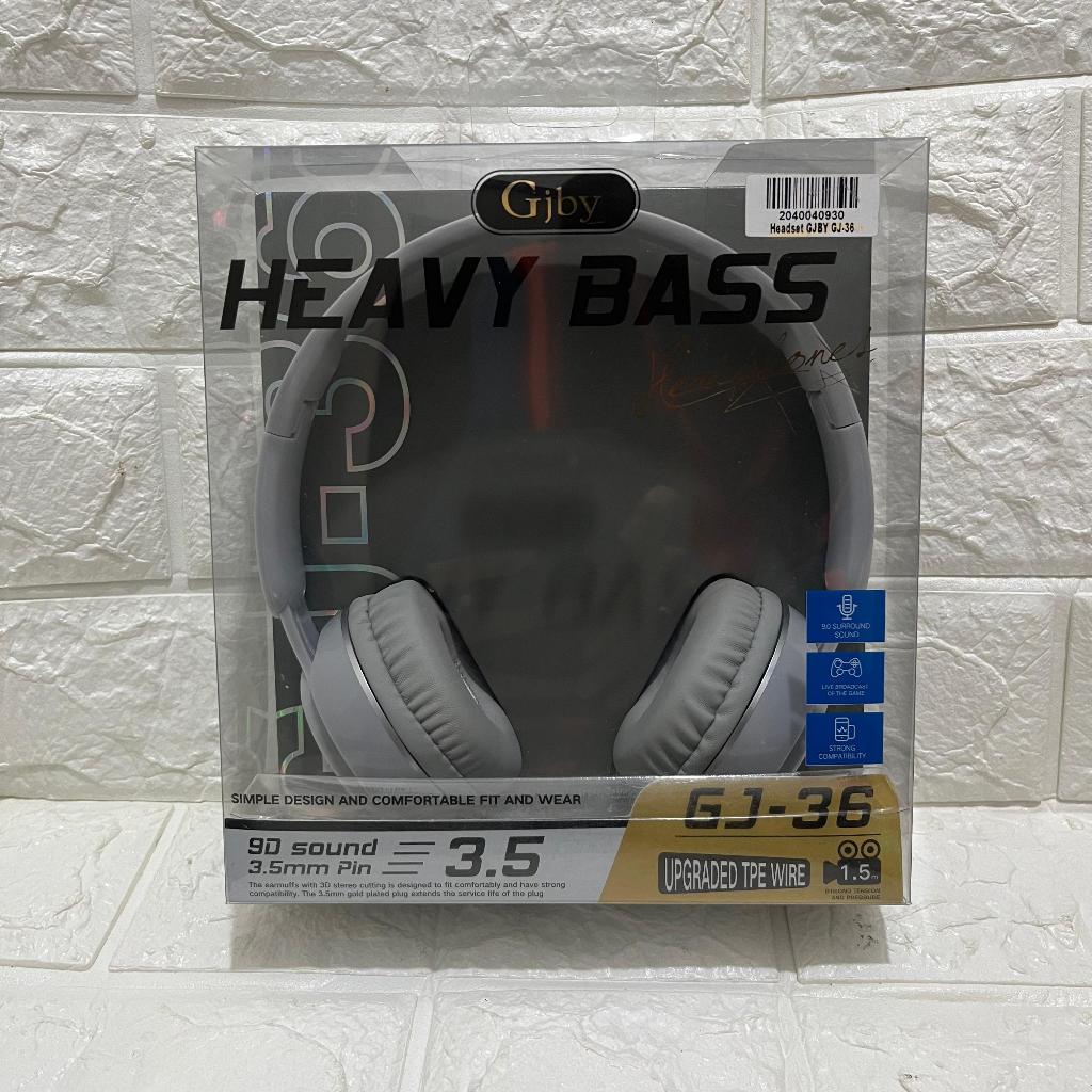 Headphone GJBY GJ-36 Heavy Bass Audio Jack 3.5mm Headset Kabel