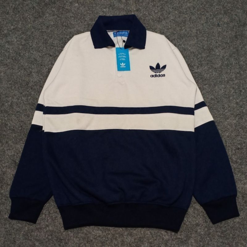 RUGBY SWEATER JAKET ADIDAS VINTAGE NAVY FULLTAG&LABEL