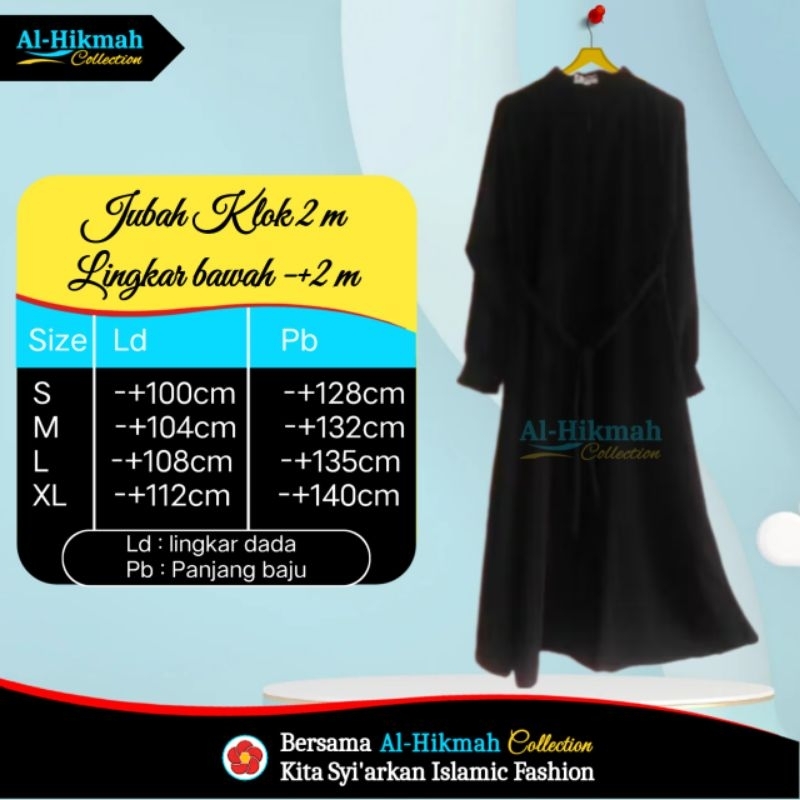 Jubah Akhwat Klok 2 Meter | Gamis Muslimah Klok 2 Meter di Kios Al-Hikmah Berkah | Gamis Wolfis