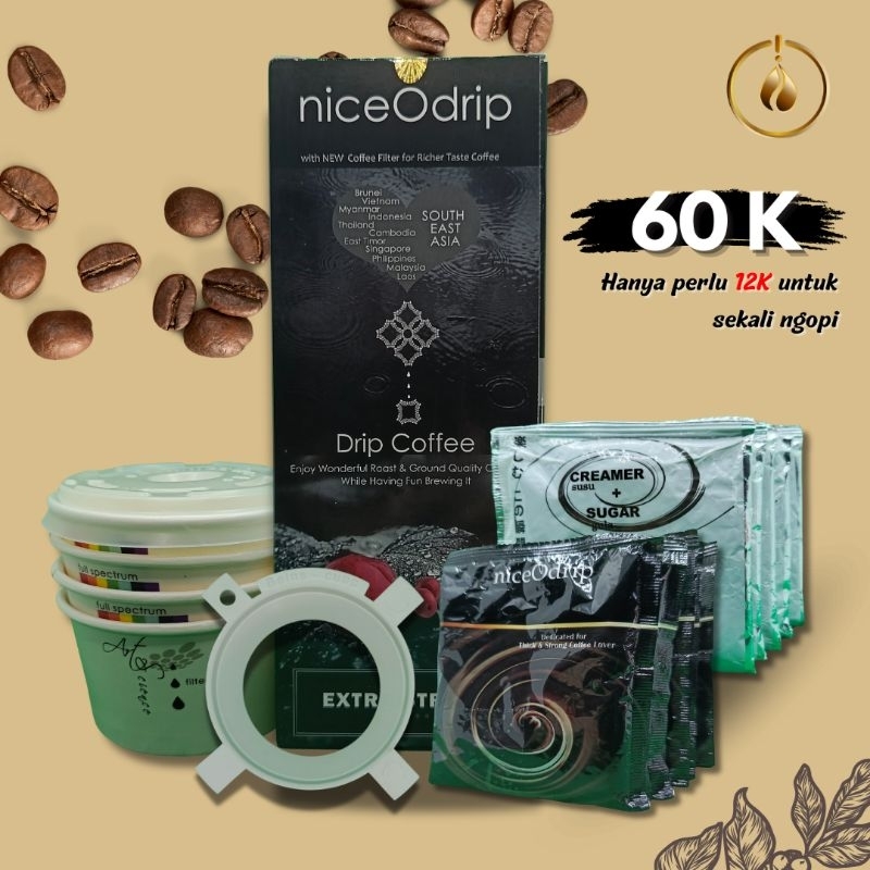 

Drip Coffee nice O drip | Extra Strong Coffee | Kopi Bubuk Instan Filter Cup | Kopi Bubuk asli Kopi Drip.
