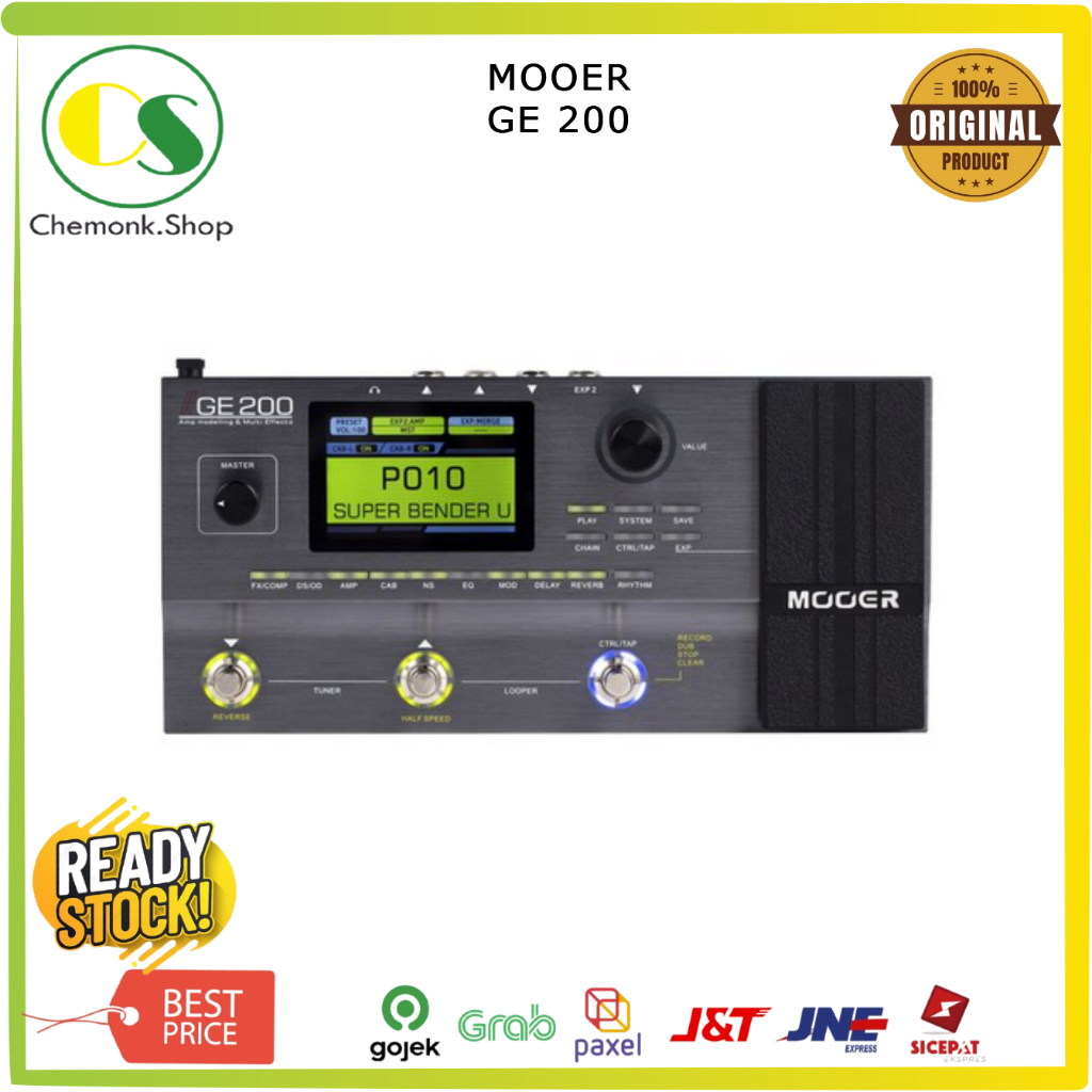 Efek Gitar Mooer GE-200 / GE 200 /  GE200 Multi Effects And Amp Modelling
