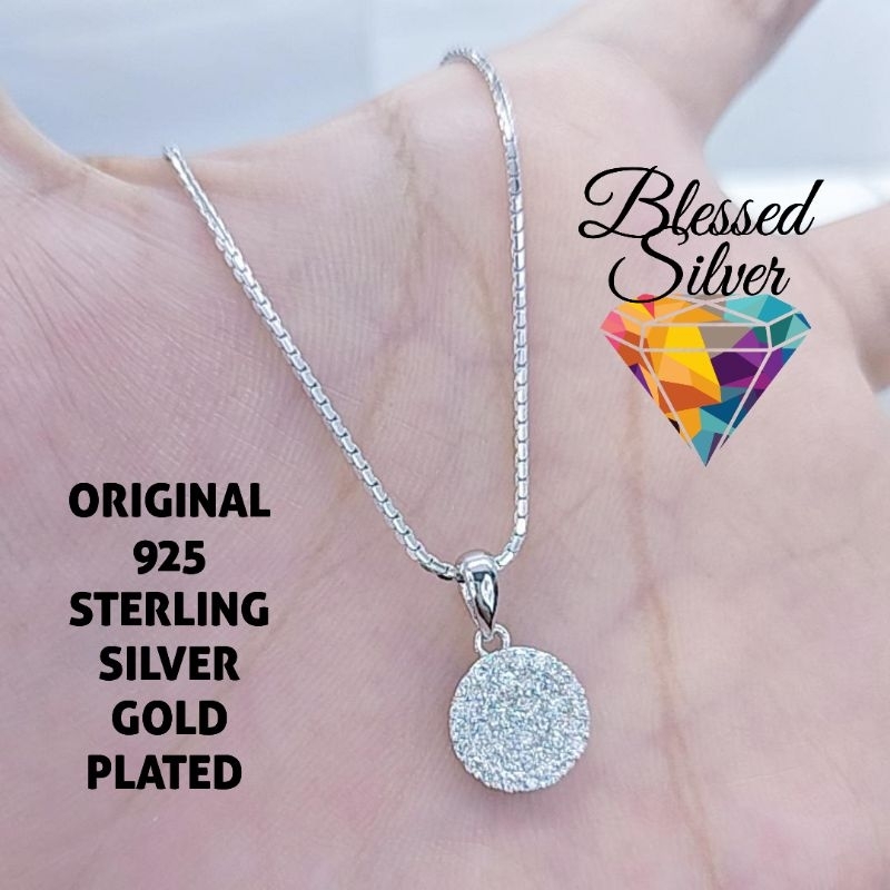 KALUNG 50CM PERAK ASLI LAPIS EMAS LIONTIN KOIN