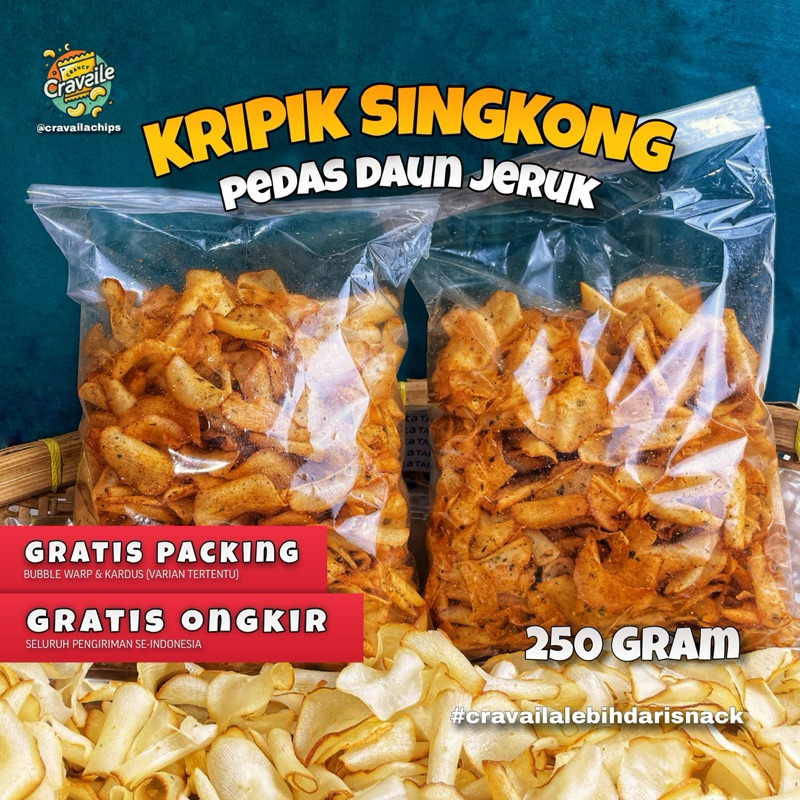 

Pedas Daun Jeruk Cravaila Kripik Singkong | Pedas, Gurih, Renyah & Berasa Daun Jeruknya - 250 gram