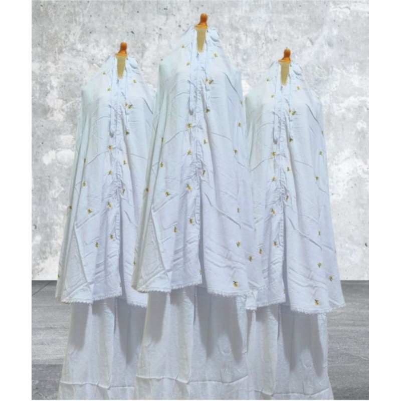 MUKENA RAYON BORDIR BUNGA TABUR/MUKENA RAYON PREMIUM/MUKENA BORDIR BUNGA