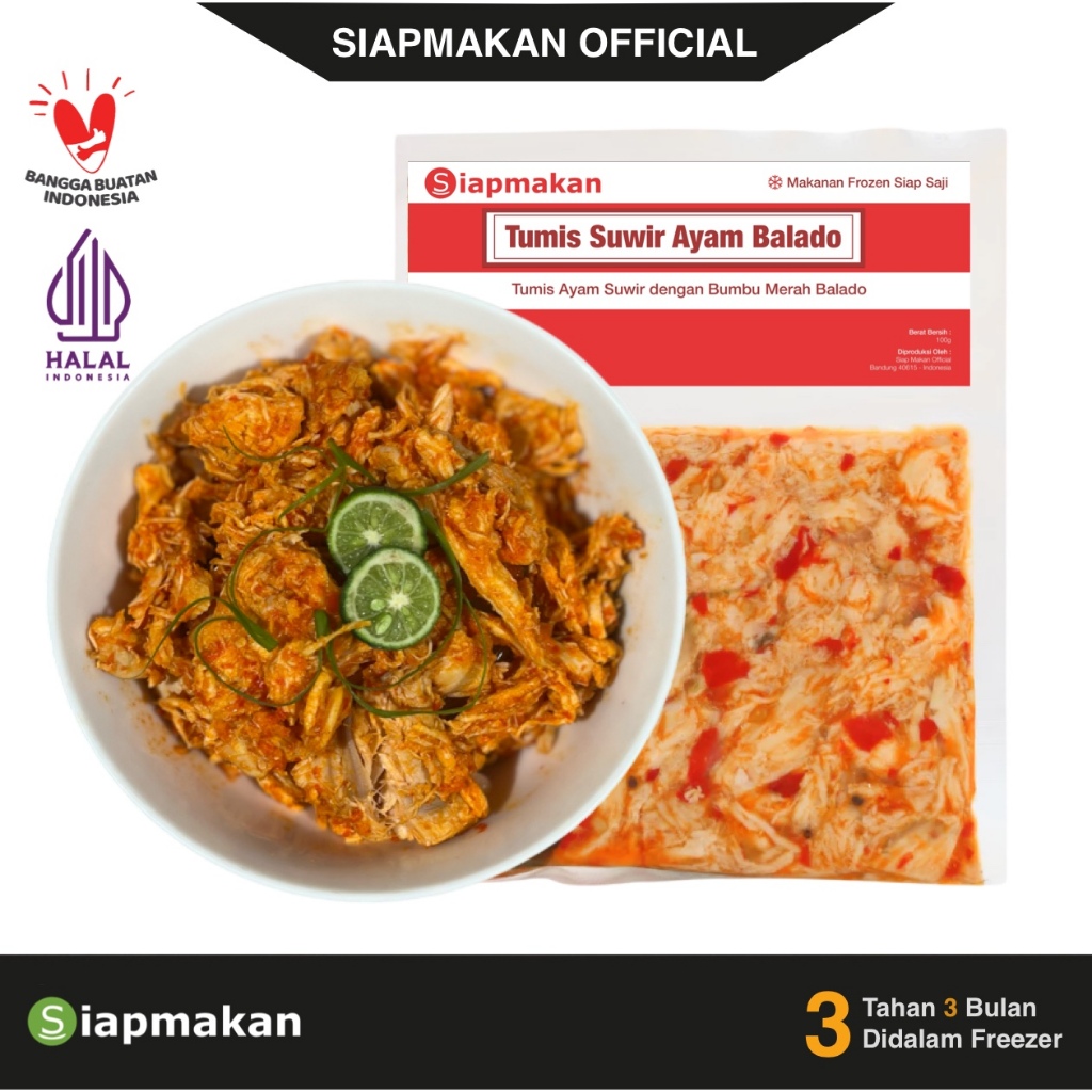 

Ayam Balado ayam suwir bumbu merah Se Porsi Siap Makan