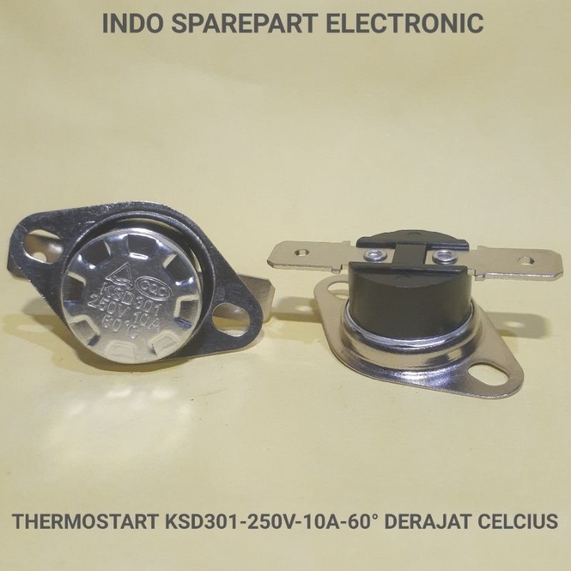 Thermostart KSD301 - 250v - 10A - 60 derajat celcius