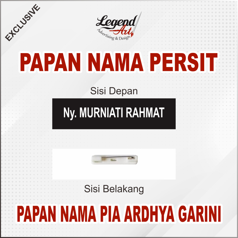 

[Grafir] Papan Nama Persit Sesuai Mupus - Nametag Persit - Nama Dada Persit - Papan Nama PIA Ardhya Garini - Exclusive