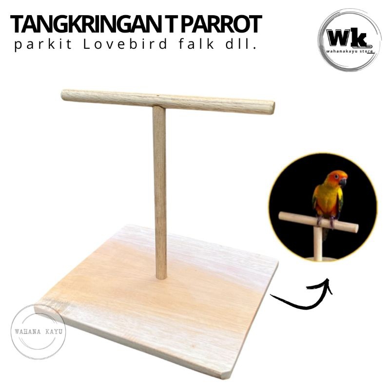 STAND PRECH TANGKRINGAN UNTUK BURUNG LOVEBIRD PARROT PARKIT FALK ( PAPAN KOTAK )