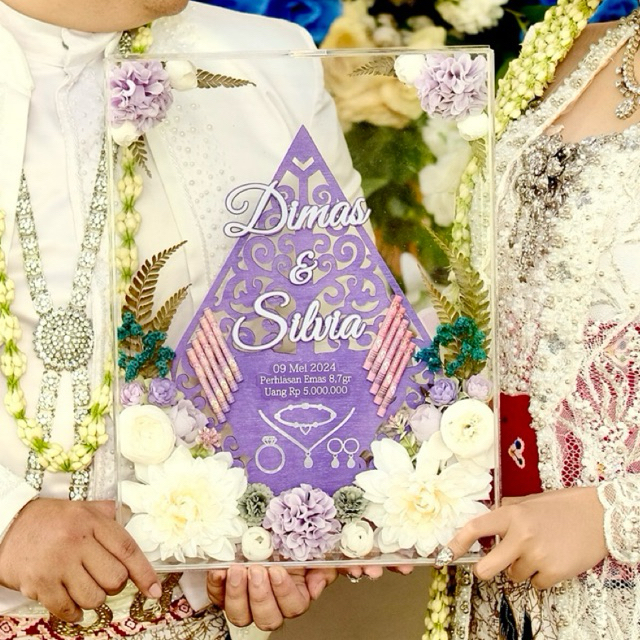 Mahar gunungan frame akrilik 30x40