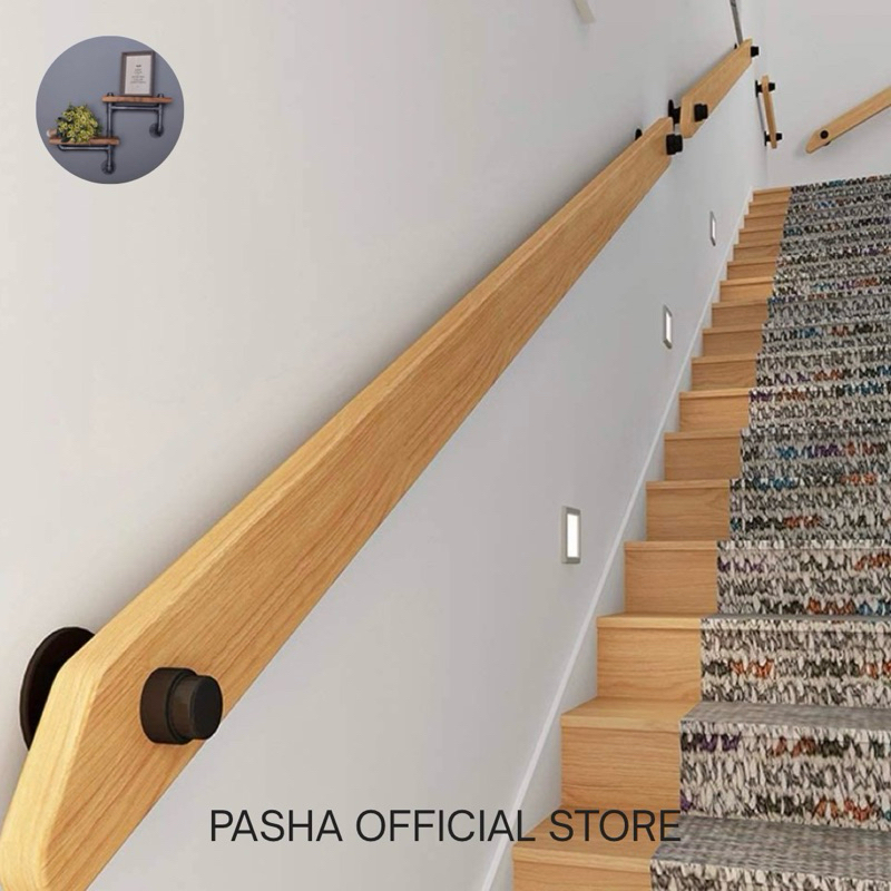 Railing tangga - benister tangga - pegangan tangga - kayu jati belanda