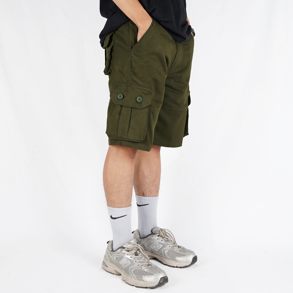 Aubrey Heritage Short Pants Cargo Army Green | Celana Pendek Cargo Army Green Pria