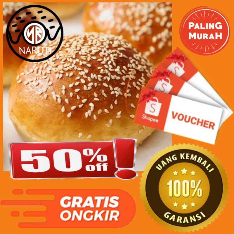 

ROTI BURGER ISI 20 PCS TERMURAH DISCOUNT 50% / ROTI BUN / ROTI LEMBUT / ROTI BURGER WIJEN / ROTI BULAT ukuran 6 Cm
