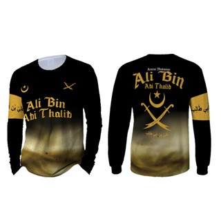 Kaos Jerseey Pria ALI BIN ABI THALIB Fullprinting Lengan Panjang & Pendek