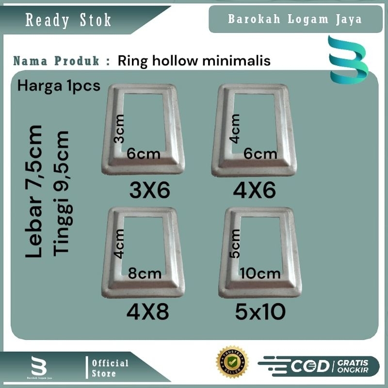 Ring hollow tapak hollow minimalis plat galvanis 3x6 4x6 4x8 5x10 | tapak holo