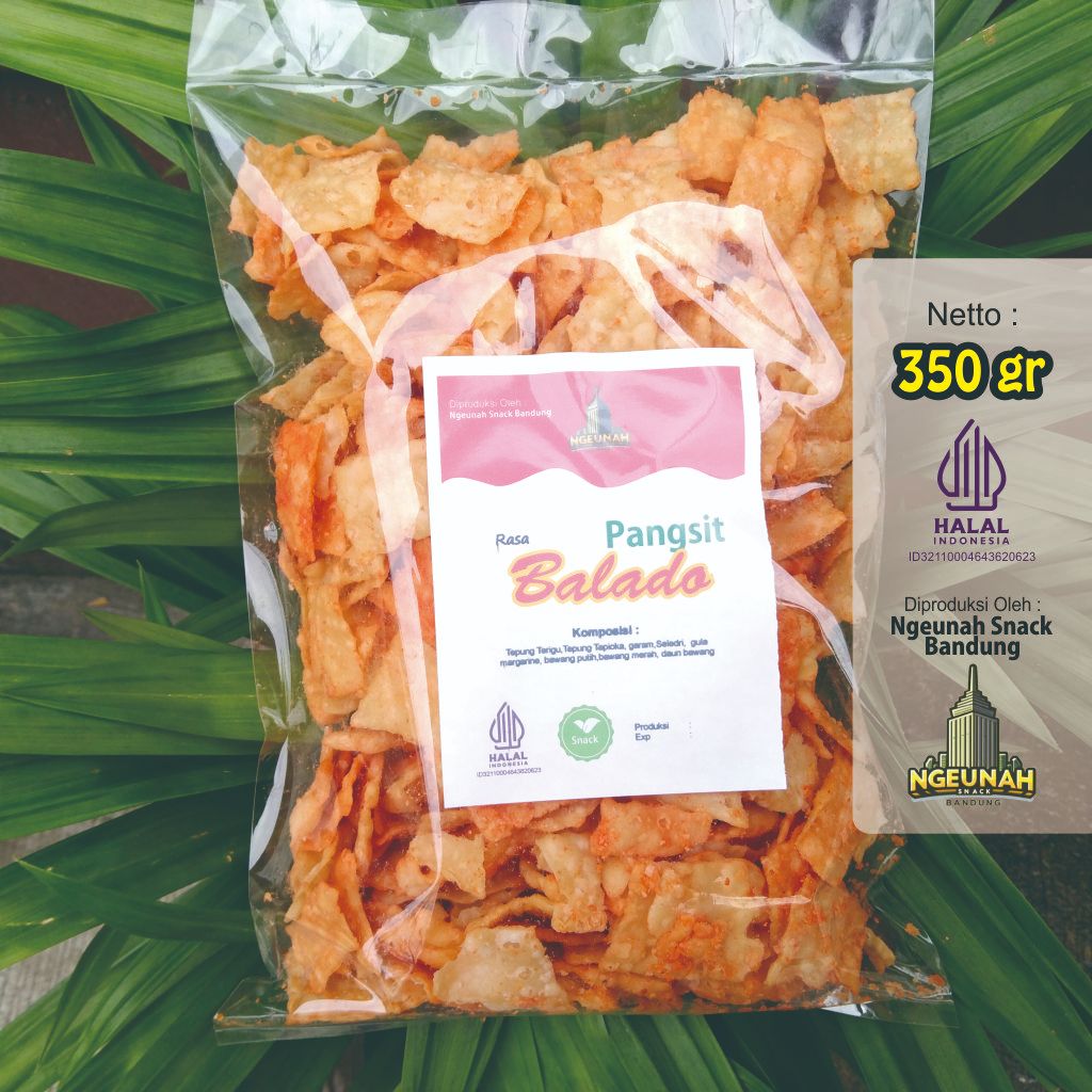 

KRIPIK PANGSIT BAWANG 350 gram Rasa balado /KUE BAWANG