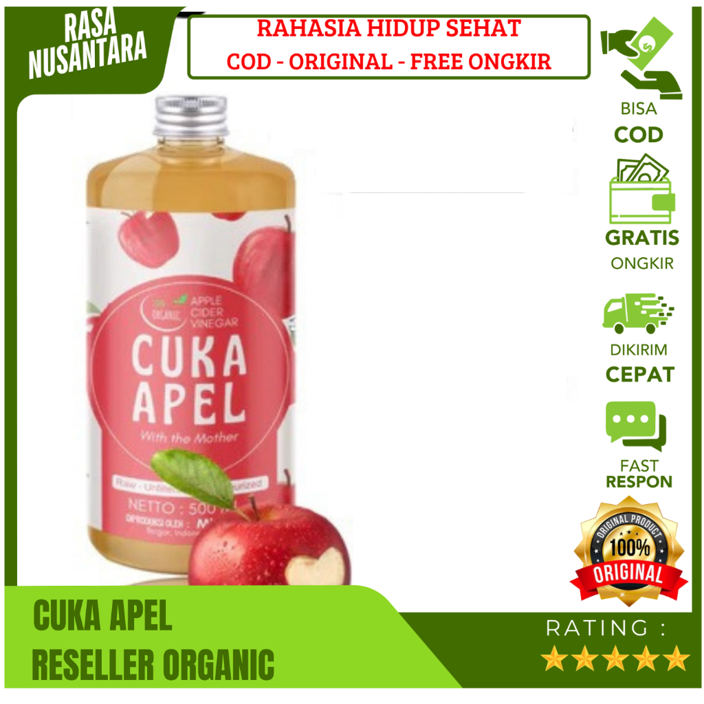 

ORGANIC CUKA APEL (GRATIS ONGKIR) Cuka Apel 250ML,500ML,1L / Cuka Apel Original Buat Diminum / Cuka Apel Untuk Kesehatan & Diet / Apple Cinder Vinegar With Mother / Cuka Apel Untuk Obat & Diabetes / Cuka Sari Apel Asli Untuk Kuit,Wajah / Cuka Apel Bragg O