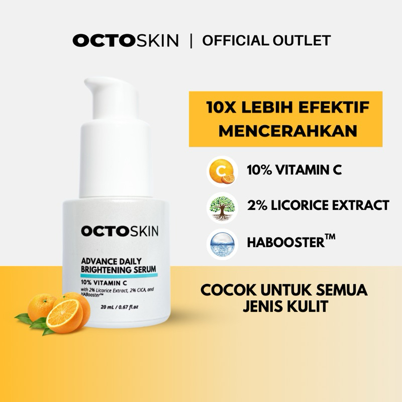 [BISA COD] OCTOSKIN Advance Daily Brightening Serum 20ml - Serum Pencerah Pria Dengan 10% Vitamin C