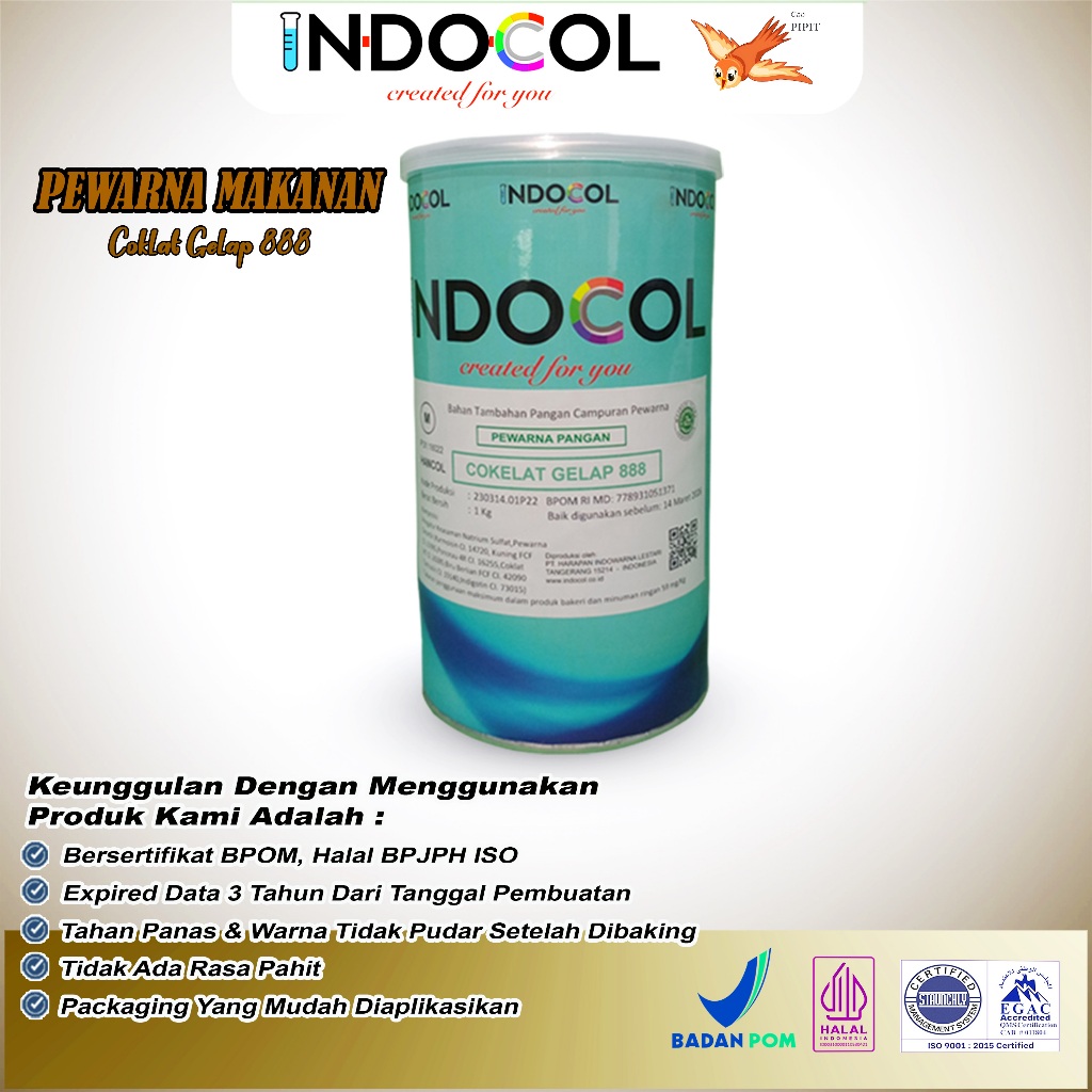 

Pewarna Makanan INDOCOL COKELAT GELAP 888 (DARK CHOCO BROWN)