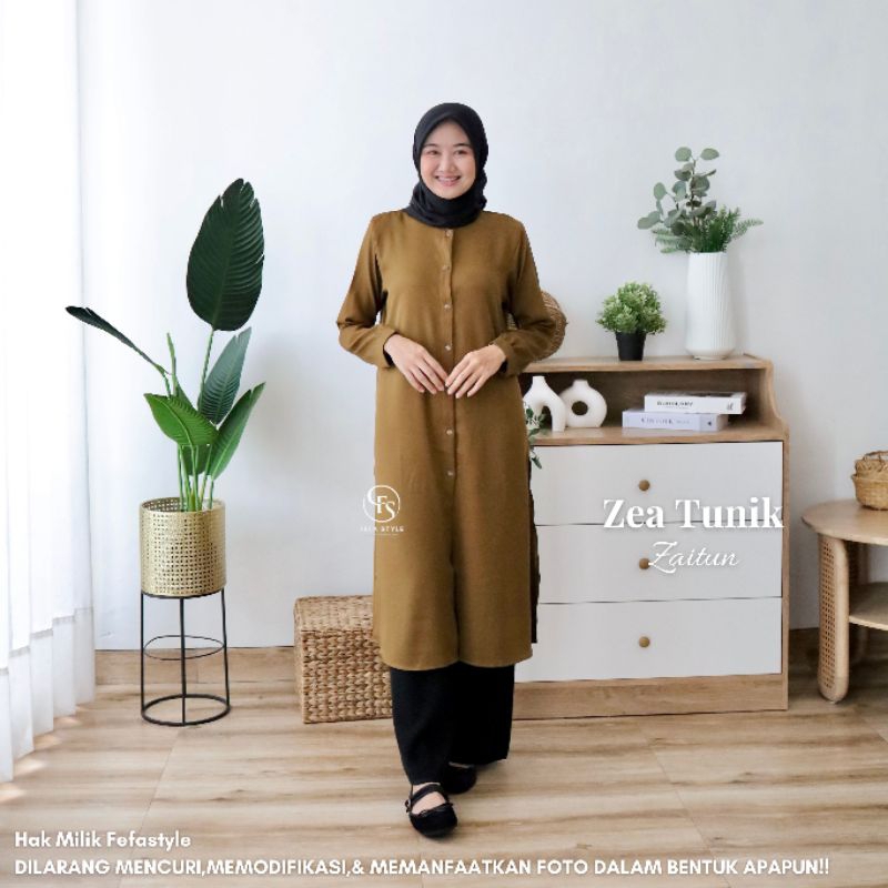 FEFA STYLE - LONG TUNIK - ZEA TUNIK Bahan Syakila premium