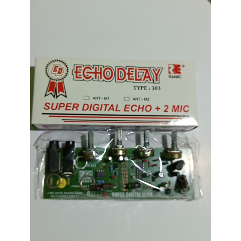 Kit echo delay super digital echo plus 2 mic (303)