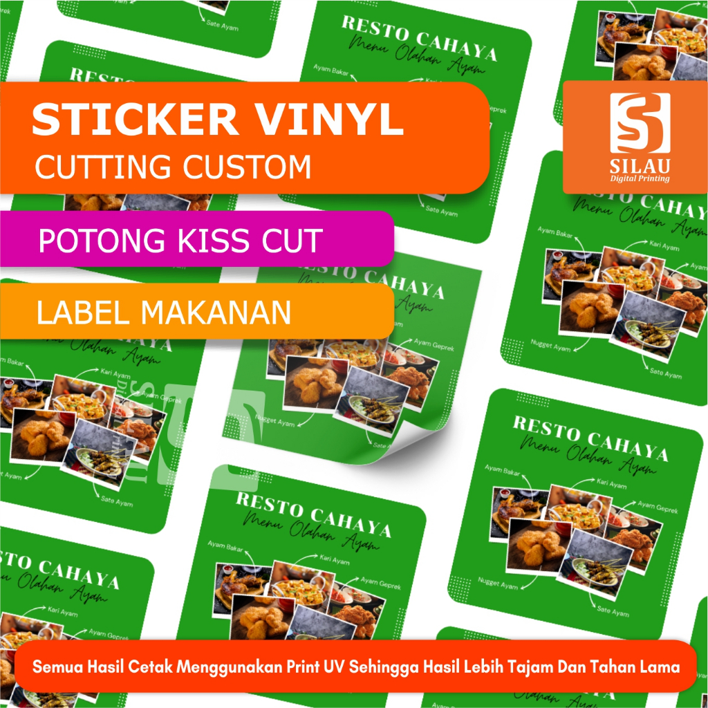 

SILAU ADVERTISING - Sticker Murah Cetak Stiker Vinyl / Label Makanan Kemasan / Produk Botol Minuman Custom Lembaran A3+ / Stiker Cup /