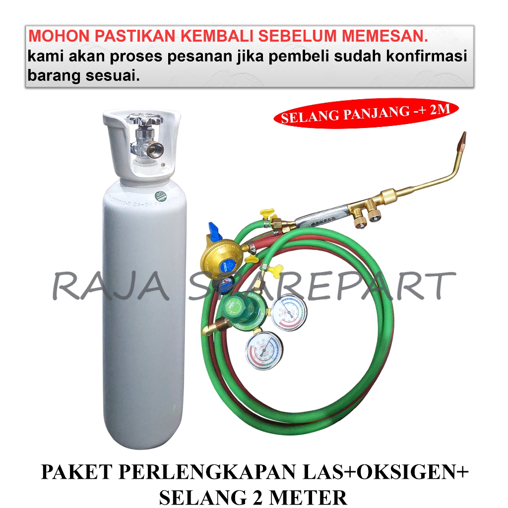 [PROMO] PAKET HEMAT LAS OKSIGEN / SELANG LAS 2 METER / PAKET PERLENGKAPAN LAS + OKSIGEN