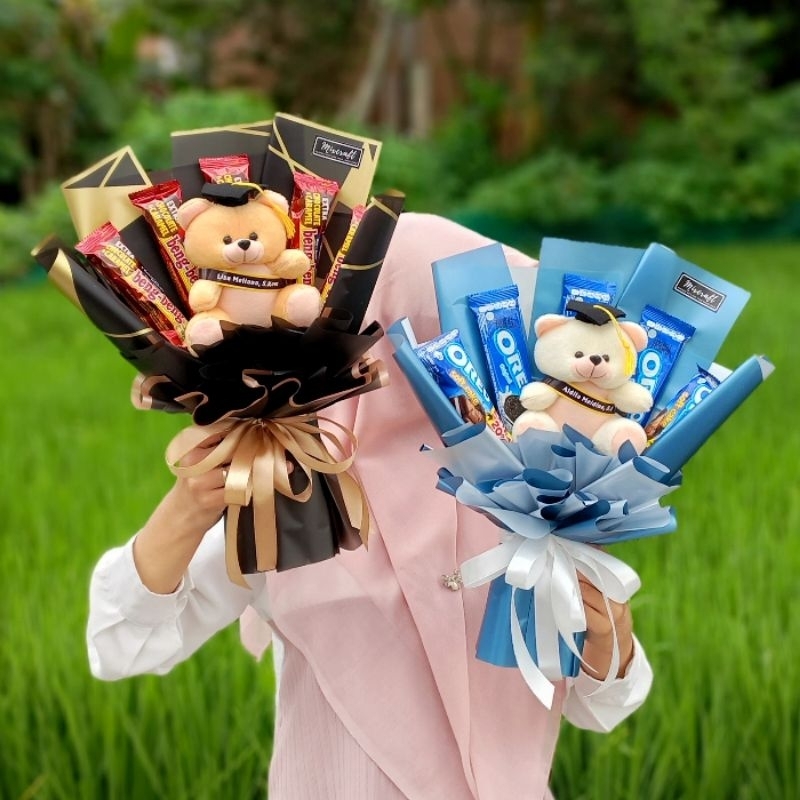

BUKET SNACK WISUDA / BUKET BONEKA WISUDA / KADO WISUDA / HADIAH SIDANG ULANG TAHUN / BUKET JAJAN