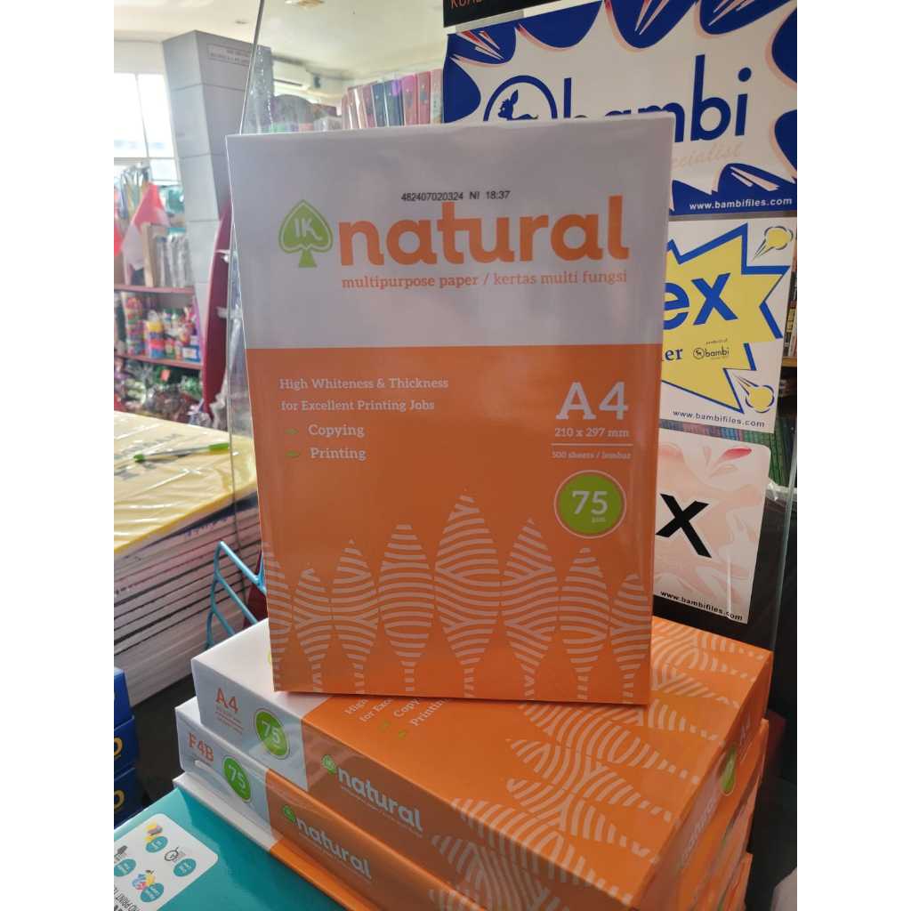 

KERTAS HVS NATURAL A4 75 GRAM KERTAS HVS COPY PAPER A4 75 KERTAS PRINT A4 75