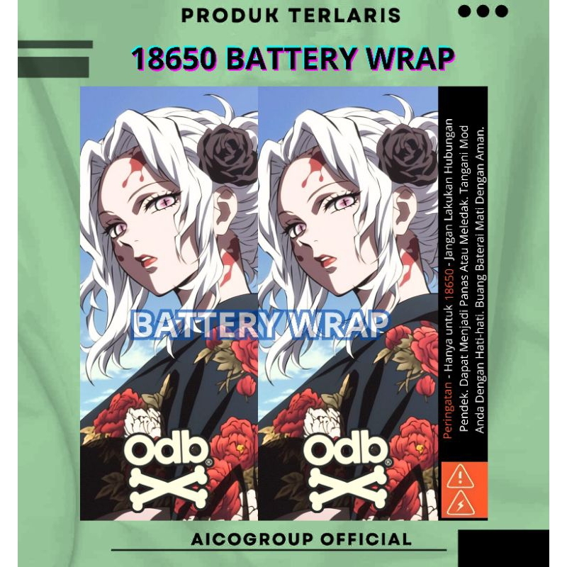 

Stiker Wrap Baterai 18650 ODB Anime v9 Full Motif Untuk Melindungi Baterai - Skin Wrap Batre 18650 Original Desain