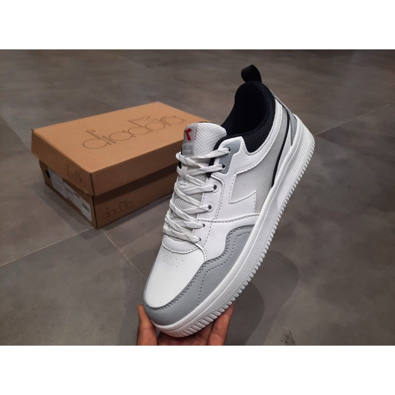 sepatu sneaker diadora pria karsten putih abu abu