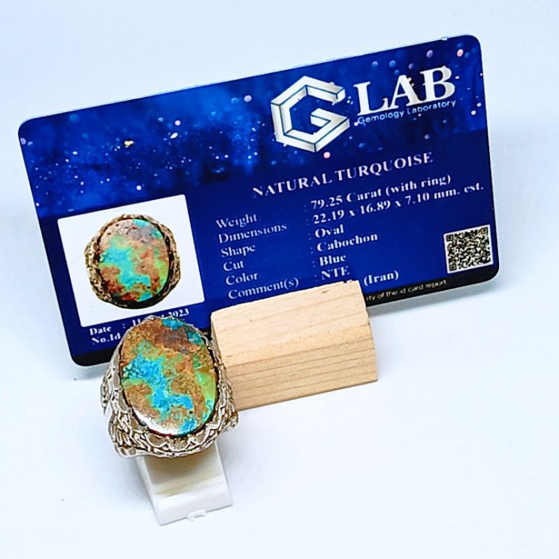 Cincin Natural Pirus Persia (Turquoise) + Memo