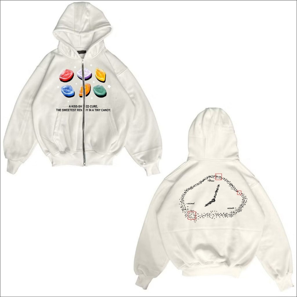 Jaket Sweater Hoodie Boxy Zipper A Kis Sh WHITE / Hoodie Boxy Oversized / Hoodie Boxy Zipp / Hoodie 