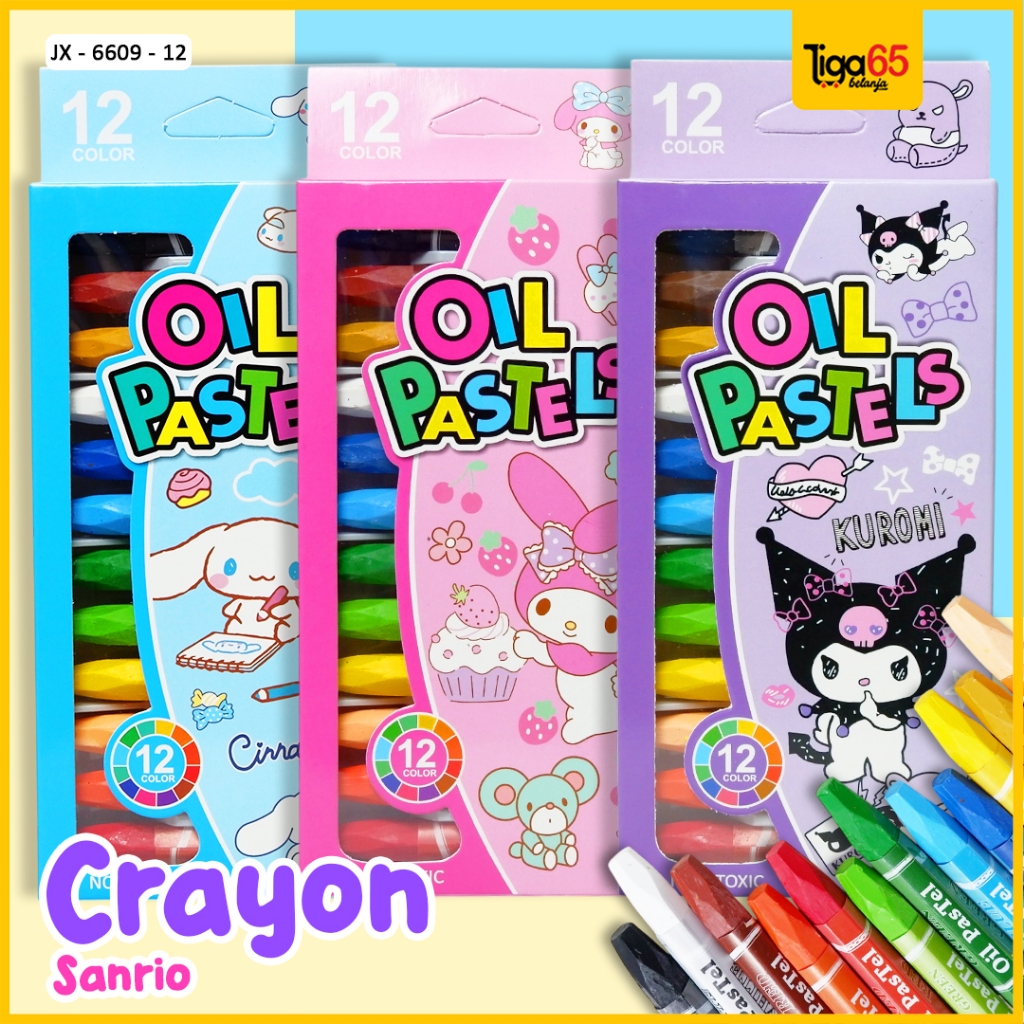 

Krayon Sanrio / Oil Pastel / Crayon / Krayon panjang 12 Warna / JX6609-12