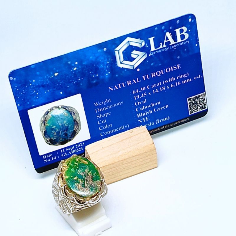 Cincin Natural Pirus Persia (Turquoise) + Memo