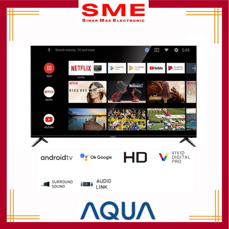 LED AQUA 50” ANDROID TV BEZELLESS UHD 4K