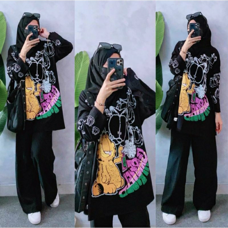 Kaos Import Lengan Panjang Garfield