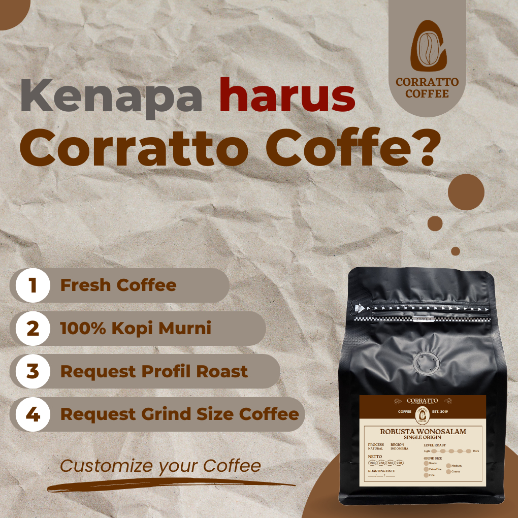 

Forcysn Bubuk Kopi Excelsa Wonosalam 250 Gram Corratto Coffee
