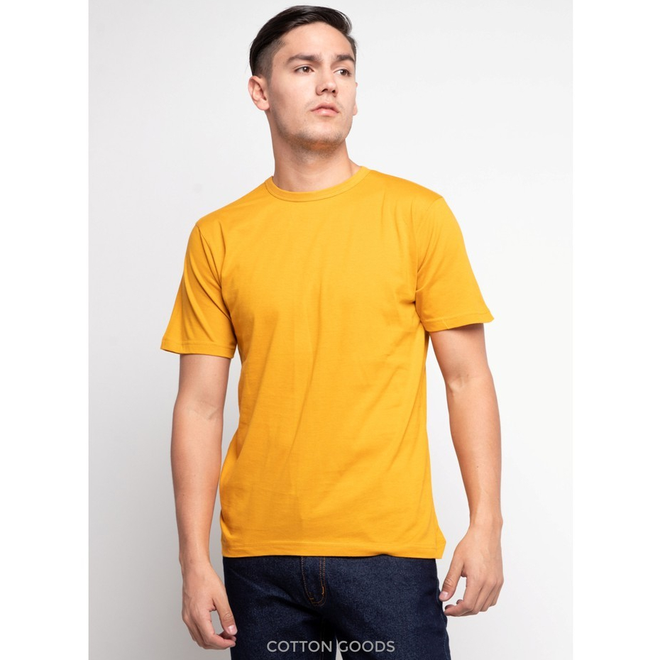 baju polos pria premium -baju warna kuning kubus