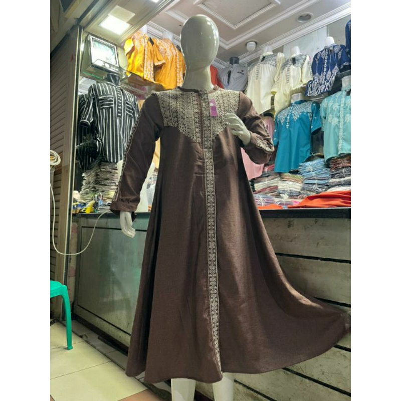 gamis anak cewek bahan katun Madinah bordir