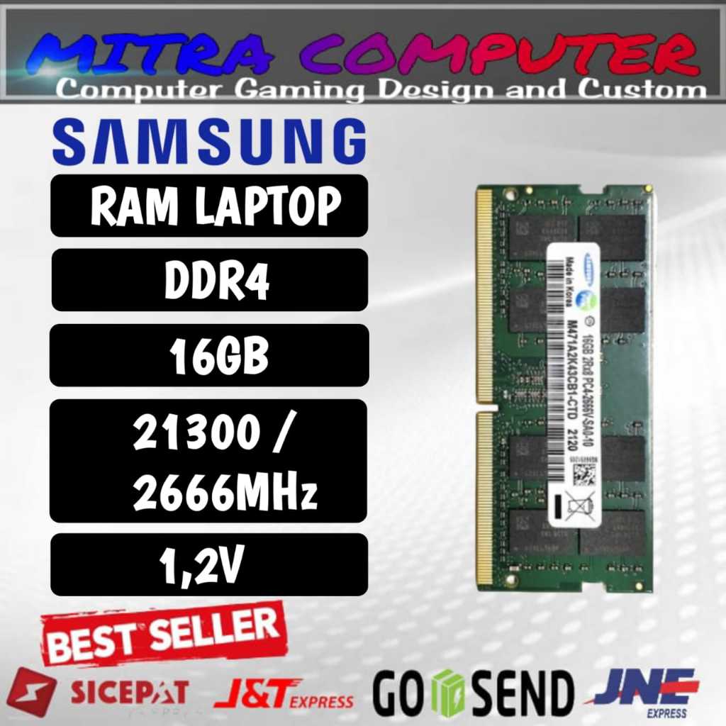 RAM LAPTOP SAMSUNG DDR4 16GB 2666 MHz 21300 ORI GAMING RAM DDR4 16GB