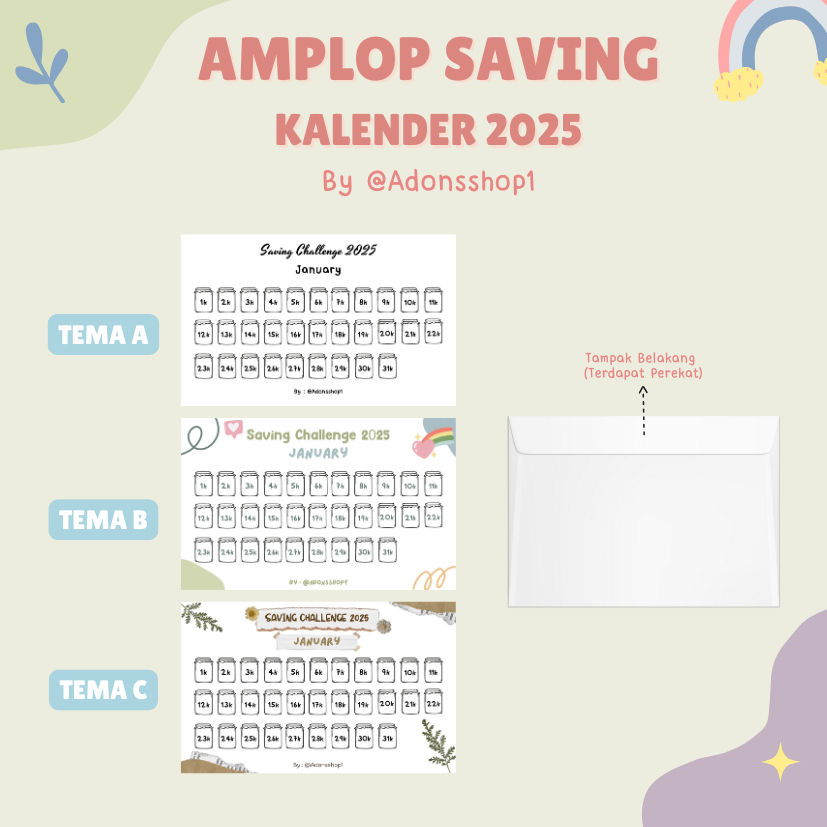 

[ECER 2025] Amplop Saving Challenge Kalender 2025 SATUAN