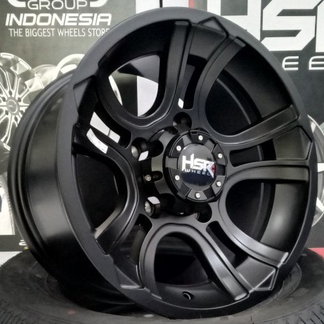 velg mobil offroad R15 HSR PEAK black cocok di Rush Terios
